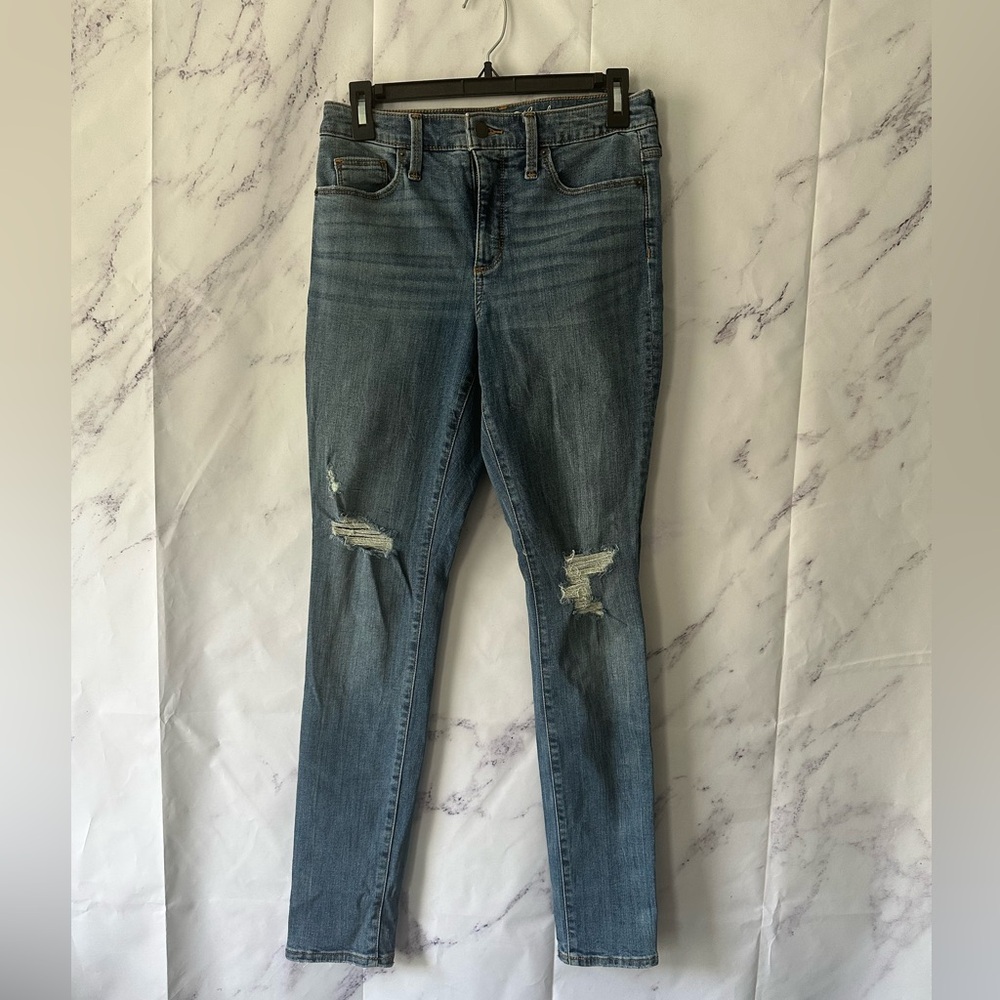 UNIVERSAL THREAD LIGHT WASH DISTRESSED HIGH RISE SKINNY JEANS WOMENS 4/27R